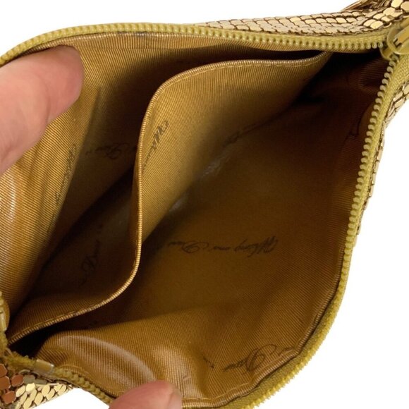 Whiting & Davis Gold Mesh Clutch Bag and Mirror Set Evening Formal Glam - Picture 5 of 8